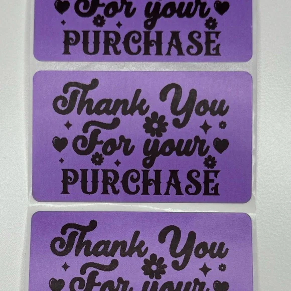 Thank you for your purchase purple sticker | Shipping supplies labels NeW - Picture 4 of 8